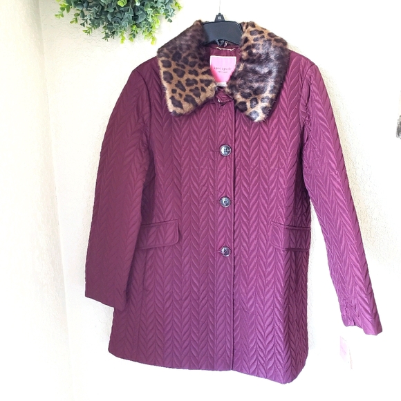 New Kate Spade New York Quilted Faux Fur Coat XL